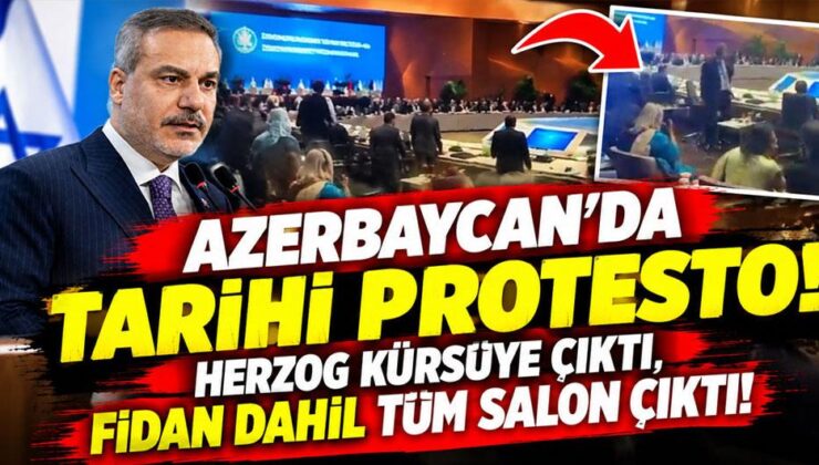 Azerbaycan’da tarihi protesto! Herzog kürsüye çıktı, Fidan dahil tüm salon çıktı